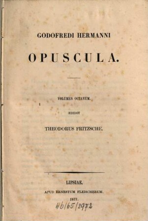 Godofredi Hermanni Opvscvla, 8
