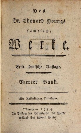 Dr. Eduard Youngs sämtliche Werke, 4