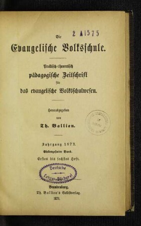 17: Die evangelische Volksschule - 17.1873