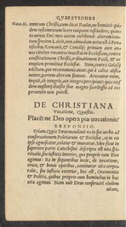 De Christiana Vocatione ...