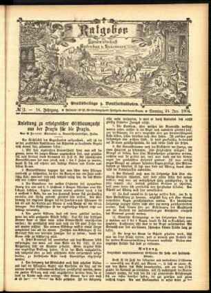 Ausgabe vom Sonntag, den 24. Januar 1904.