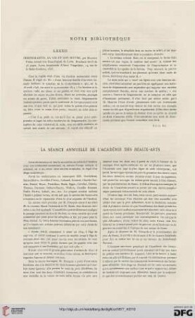 La séance annuelle de l'Academie des Beaux-Arts