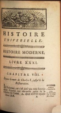 Histoire Universelle, Depuis Le Commencement Du Monde Jusqu'a Présent, 110. Contenant la fin de l'Histoire d'Angleterre, et le commencement de l'Histoire de Hongrie