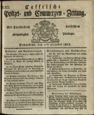 Nr. 82, Sonnabend, den 11ten October 1817
