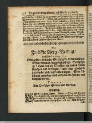 Die Zwölfte Berg-Predigt.
