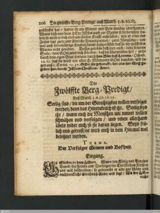 Die Zwölfte Berg-Predigt.