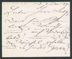 Brief an Martin Levy : 02.01.1889