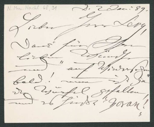 Brief an Martin Levy : 02.01.1889