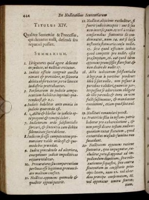 Titulus XIV. Qualiter Sententiæ & Processus, qui dicuntur nulli, defendi seu reparari possint.