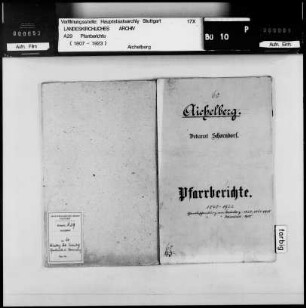 Aichelberg (Aichwald) mit Schanbach: Pfarrberichte und Pfarrbeschreibungen