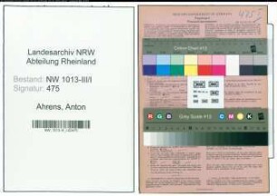 Entnazifizierung Anton Ahrens , geb. 02.01.1907 (Kaufmaennischer Angestellter)