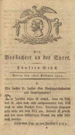 5. Stueck, 2. Februar 1802