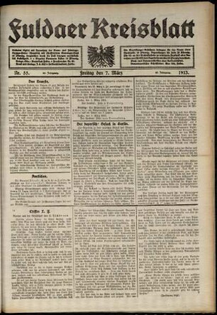Ausgabe vom Freitag, den 07. März 1913.