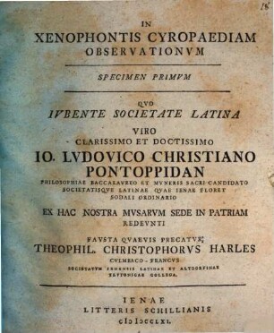 In Xenophontis Cyropaediam observationum specimen I.
