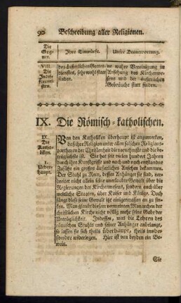 IX. Die Römisch-katholischen.