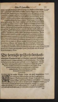 Die herrliche geschicht des hocherleuchten Martyrers und Ertzleviten Laurentii ...