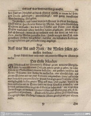 Meilen Beschreibung nach ihrer Messung