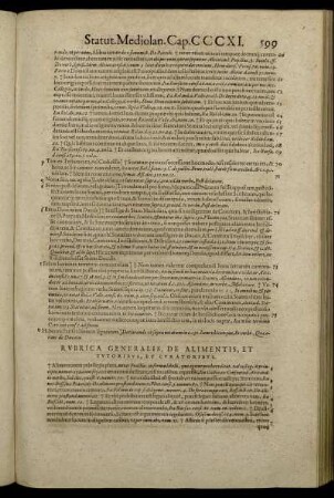 Rubrica Generalis, De Alimentis, Et Tutoribus, Et Curatoribus. [Cap. CCCXII. - Cap. CCCXVIII.]