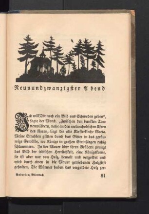 Neunundzwanzigster Abend