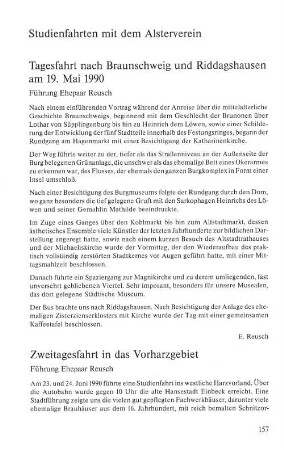 Studienfahrten mit dem Alsterverein