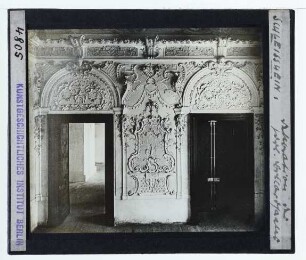 Oberschleißhem, Neues Schloss : Innenansicht, Billardsaal Stirnwand