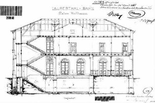 Hochhausen (Tauber): Empfangsgebäude Längsschnitt