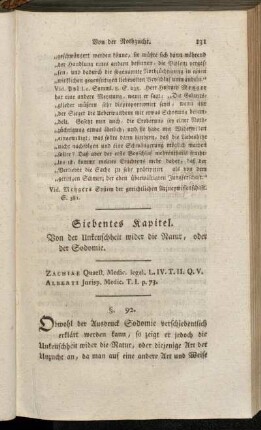 Siebentes Kapitel. Von der Unkeuschheit wider die Natur, oder der Sodomie.