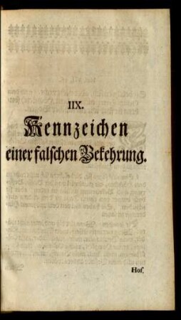 IIX. Kennzeichen einer falschen Bekehrung