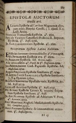 Epistolæ Auctorum medii ævi.