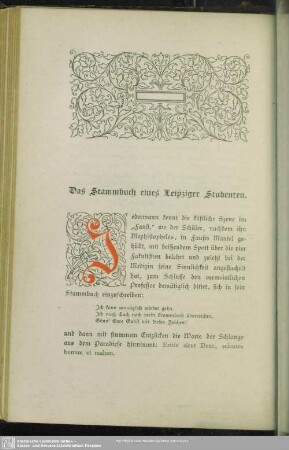 Das Stammbuch eines Leipziger Studenten