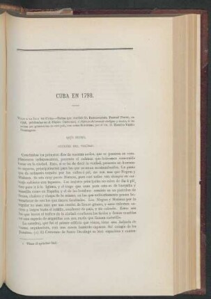 Cuba en 1798. - Carta segunda: CCCXVIII del viajero.