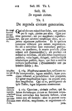 Sect. III. De regenda civitate