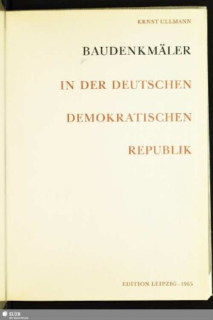 Baudenkmäler in der Deutschen Demokratischen Republik