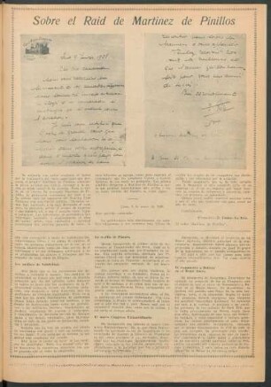 Sobre el Raid de Martinez de Pinillos : [con autógrafo]