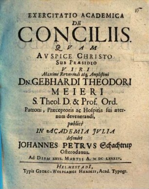 Exercitatio acad. de conciliis