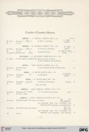 Familien-(Consular)-Münzen