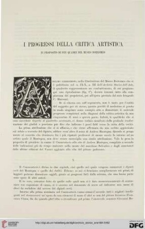 I progressi della critica artistica