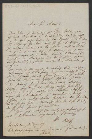 Brief an Franz Schott und B. Schott's Söhne : 18.12.1859
