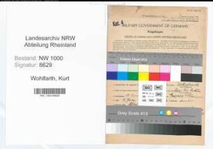 Entnazifizierung Kurt Wohlfarth, geb. 15.11.1889 (Bankkaufmann)