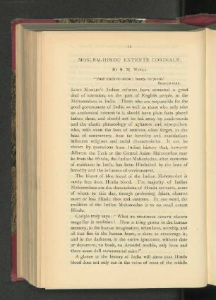 Moslem-Hindu Entente Cordiale.
