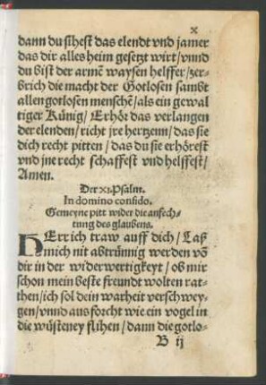 Der XI. Psalm. - Der XX. Psalm.