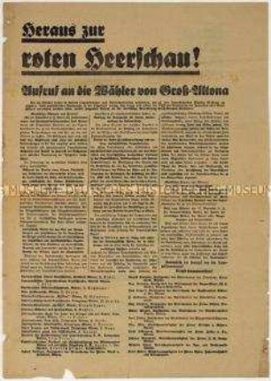 Sonderdruck der KPD zur Wahl des Hamburger Abgeordnetenhauses und des Provinziallandtages 1928