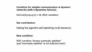 Dynamic & Radio Networks: Self-stabilizing Byzantine-resilient communication in dynamic networks