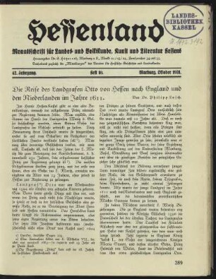 Heft 10, Oktober 1931