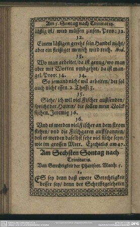 Am Sechsten Sontag nach Trinitatis