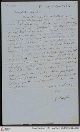Briefe von Gabriel Rießer an Ludwig Häusser: Brief von Gabriel Rießer an Ludwig Häusser