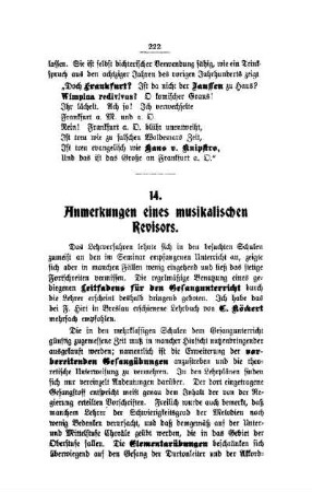 Anmerkungen eines musikalischen Revisors
