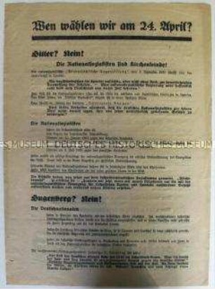 Propagandaflugblatt des Zentrums zur preußischen Landtagswahl 1932