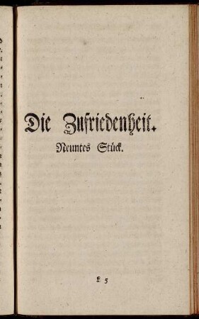 Die Zufriedenheit. Neuntes Stück