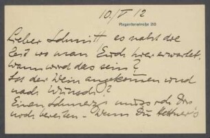 Brief von Georg Kolbe an Hermann Schmitt